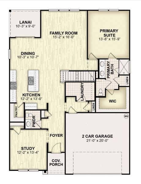 2D floor plan layout for the Paradise by Rockwell Homes in Grassmere, Zellwood, FL (Image 3). 2D floor plan layout for the Paradise by Rockwell Homes in Grassmere, Zellwood, FL (Image 3).