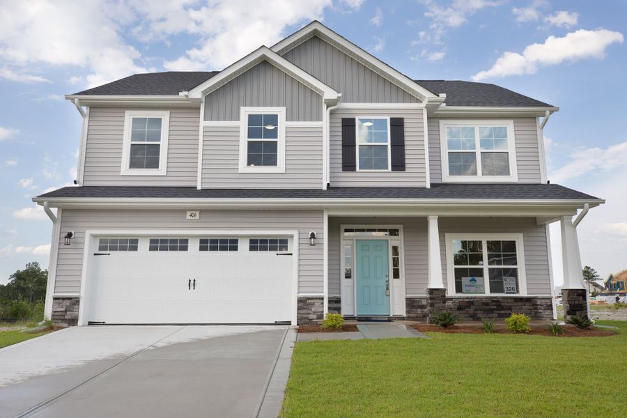 Representative exterior photo of a completed home built from the Drayton by Caviness & Cates Communities in Maggie Way, Wendell, NC (Image 9).