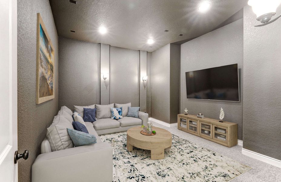 Representative furnished interior of a home built from the 3799 by Ravenna Homes in Artavia 70′, Conroe (Image 10).