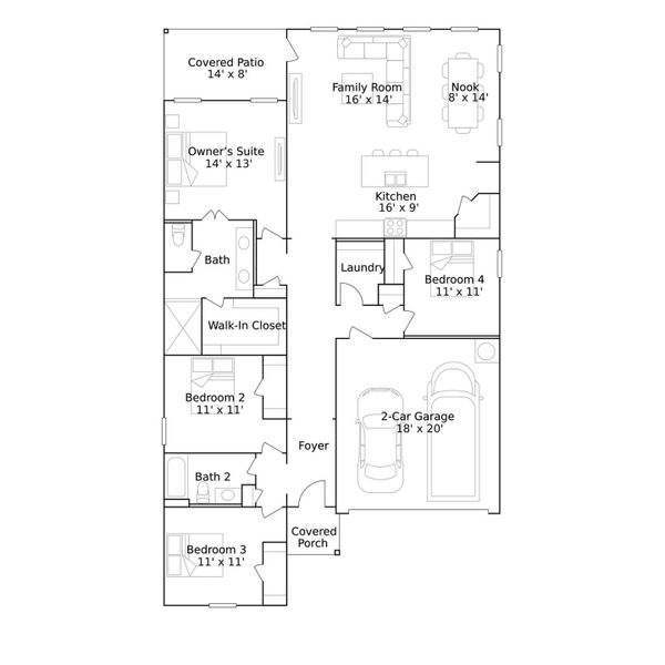 2D floor plan layout of this home in Synova, Crosby, TX (Image 2).