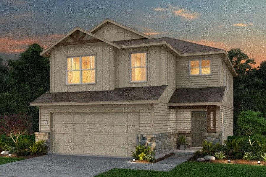 Pulte Homes, Springfield elevation U, rendering