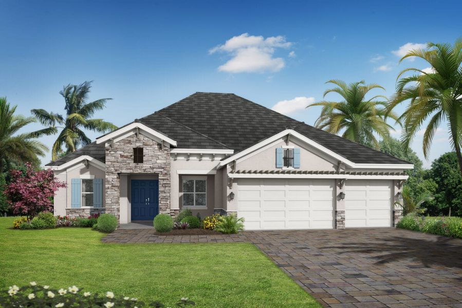 Representative exterior photo of a completed home built from the Belize by Medallion Home in Hampton Lakes, Sarasota, FL (Image 9). Representative exterior photo of a completed home built from the Belize by Medallion Home in Hampton Lakes, Sarasota, FL (Image 9).