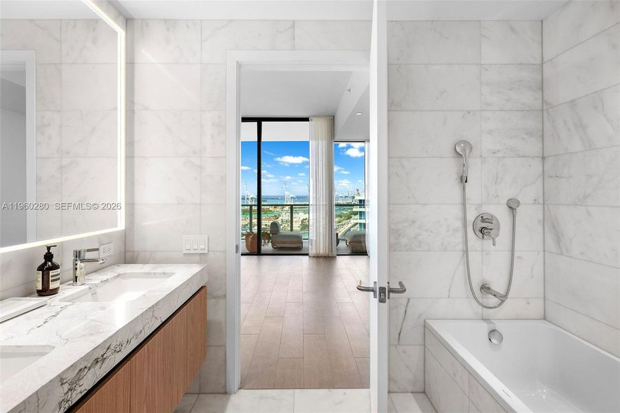 Furnished interior view inside a new home in , Miami Beach (Image 38).