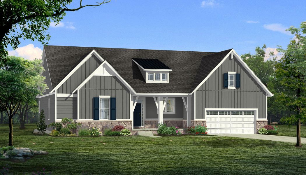 Representative exterior photo of a completed home built from the The Springfield by Norfolk Homes in Valleys, Jackson, MI (Image 22). Representative exterior photo of a completed home built from the The Springfield by Norfolk Homes in Valleys, Jackson, MI (Image 22).
