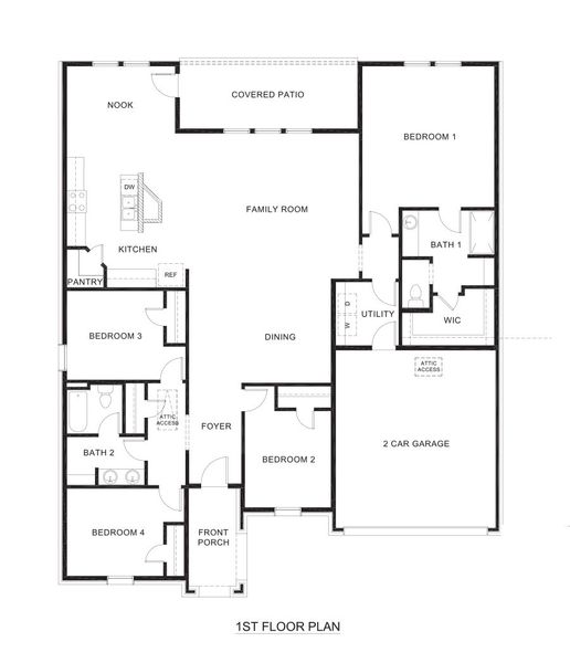 2D floor plan layout for the FRISCO by D.R. Horton in Waverly Estates, Josephine, TX (Image 3).