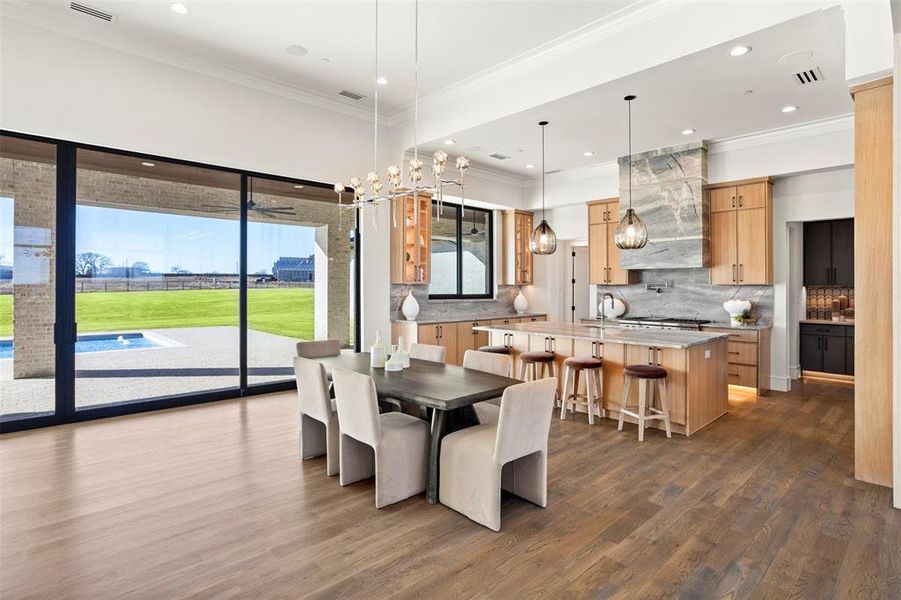 Breakfast and kitchen view with large sliding door.  See feature sheet for more details.