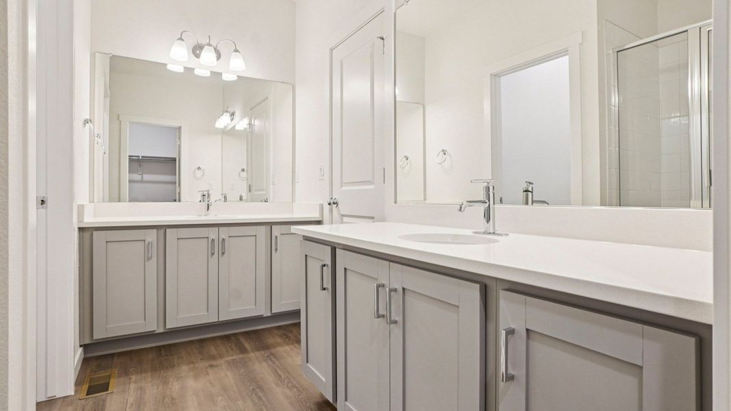 Furnished interior view inside a new home in Windler Townhomes, Aurora (Image 26). Furnished interior view inside a new home in Windler Townhomes, Aurora (Image 26).