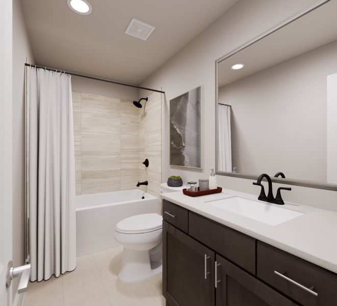 Representative furnished interior of a home built from the Ember by Tri Pointe Homes in The Meadows, Denton (Image 14).