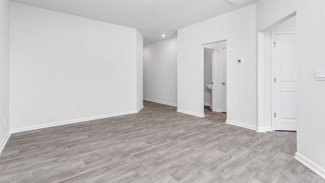 Spacious, unfurnished interior of a new home in The Gables at Edinborough Townes, Gibsonville (Image 13). Spacious, unfurnished interior of a new home in The Gables at Edinborough Townes, Gibsonville (Image 13).