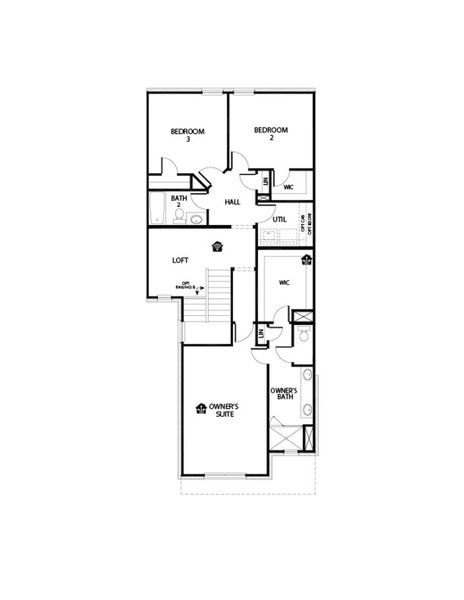 2D floor plan layout of this home in Main Street Village, Mansfield, TX (Image 4).