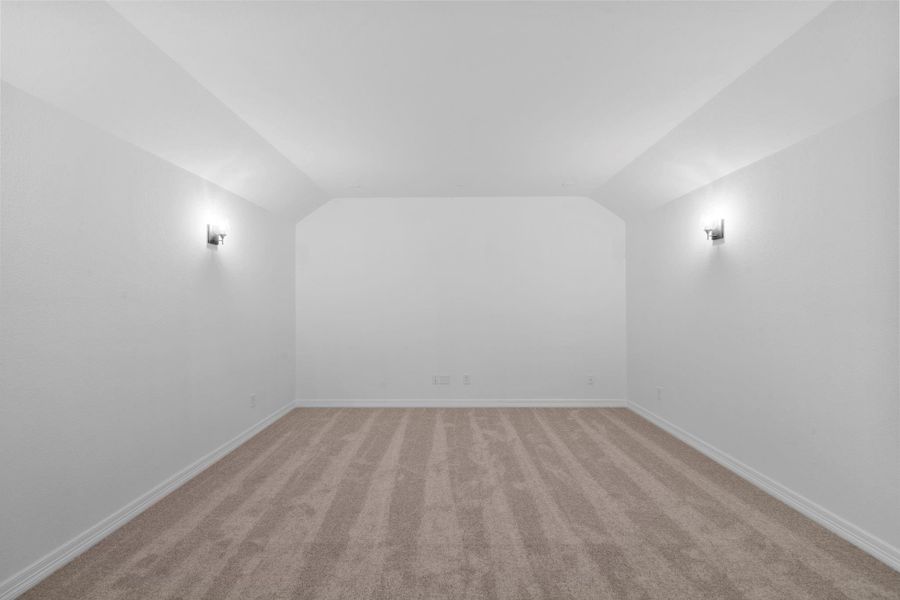 No need for the theater! This media room will make family movie nights magical.