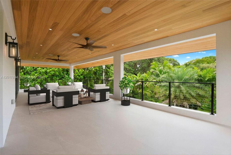 Exterior details and patio area of a home in , South Miami (Image 15).