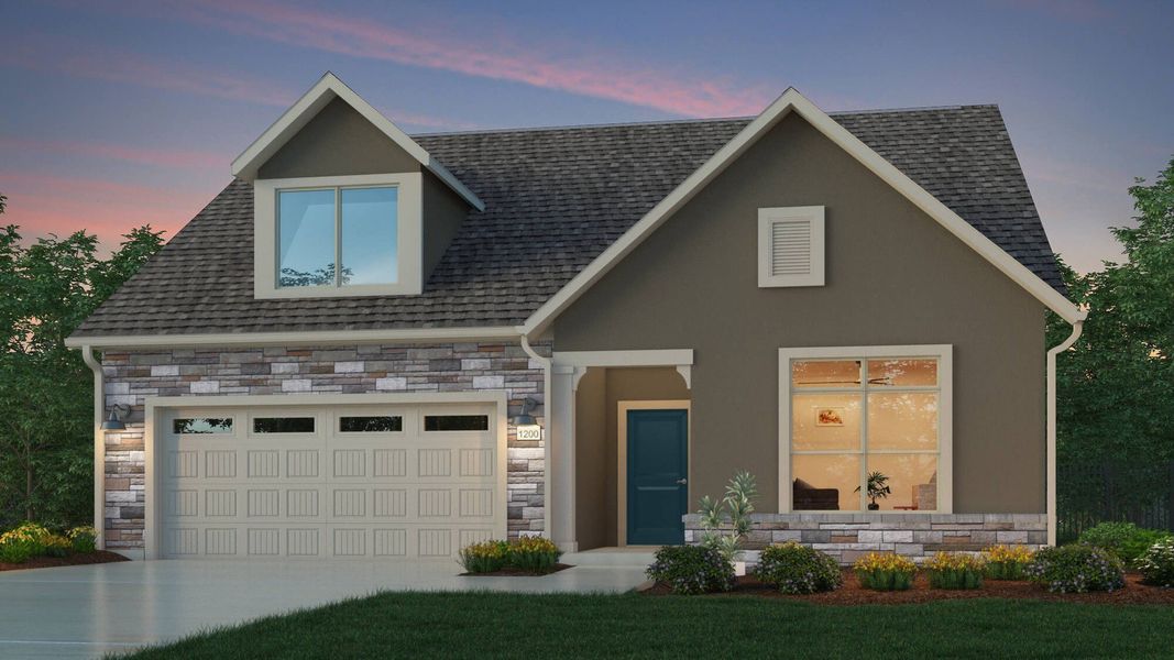 Representative exterior photo of a completed home built from the Capri by Epcon Communities in The Courtyards at Lupton Village, Fort Lupton, CO (Image 2). Representative exterior photo of a completed home built from the Capri by Epcon Communities in The Courtyards at Lupton Village, Fort Lupton, CO (Image 2).
