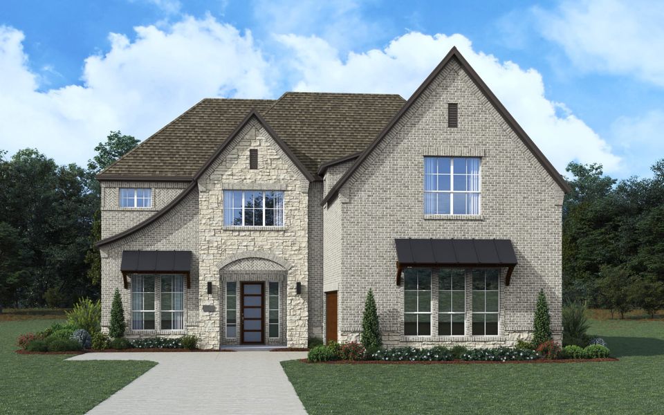 Front exterior of a new home in The Grove Frisco, Frisco, TX, highlighting curb appeal (Image 9).