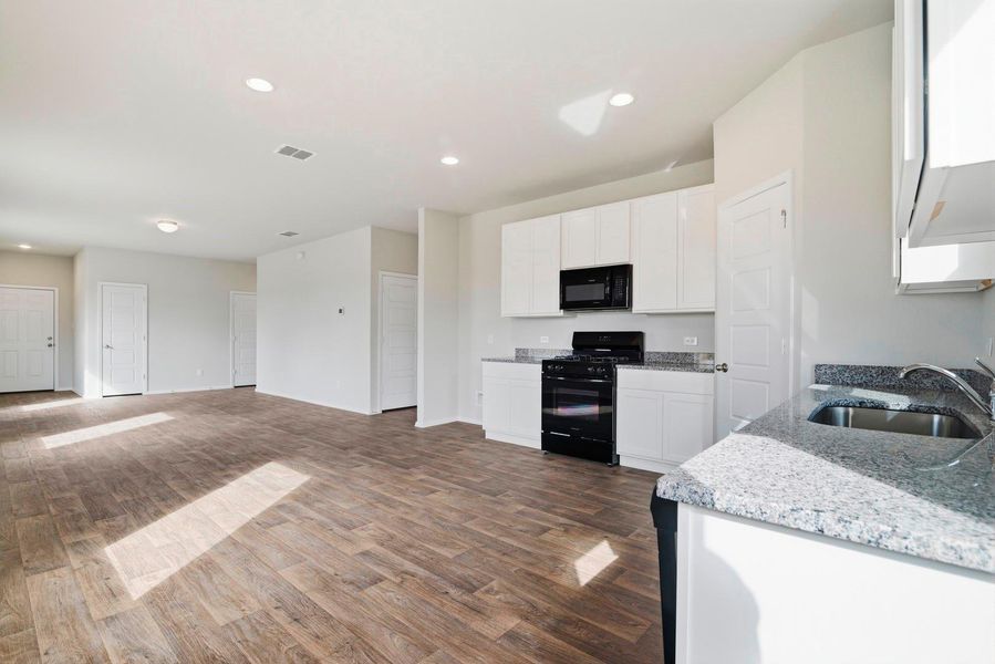 Kitchen to Dining & Living Room