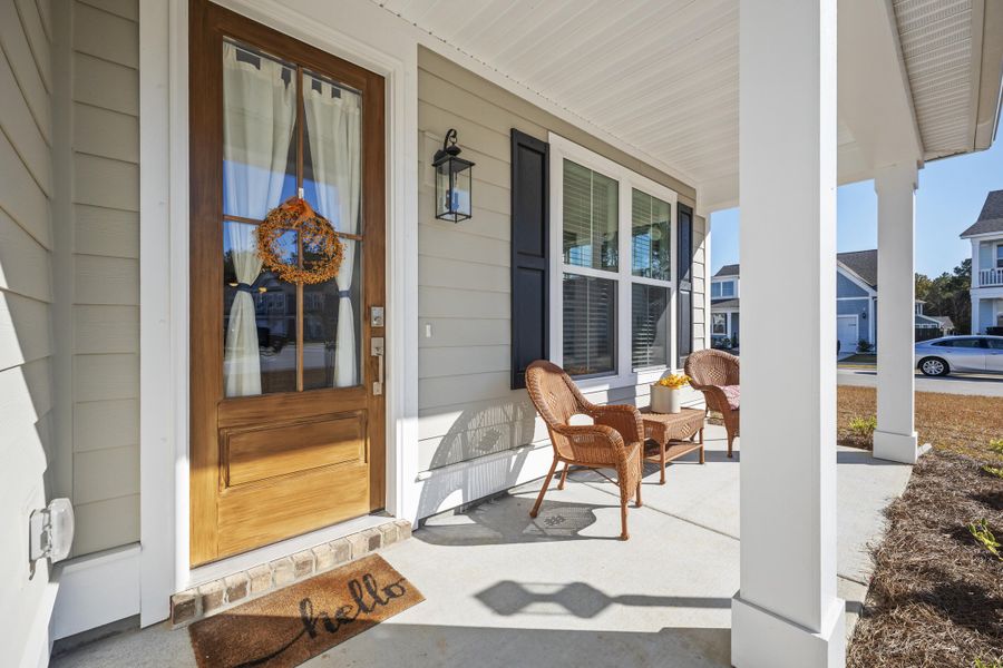 Exterior details and patio area of a home in High Point at Foxbank, Moncks Corner (Image 4).