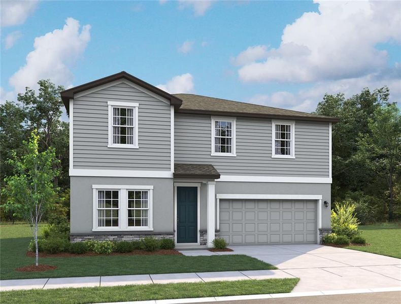 Front exterior of a new home in , Wimauma, FL, highlighting curb appeal (Image 3). Front exterior of a new home in , Wimauma, FL, highlighting curb appeal (Image 3).