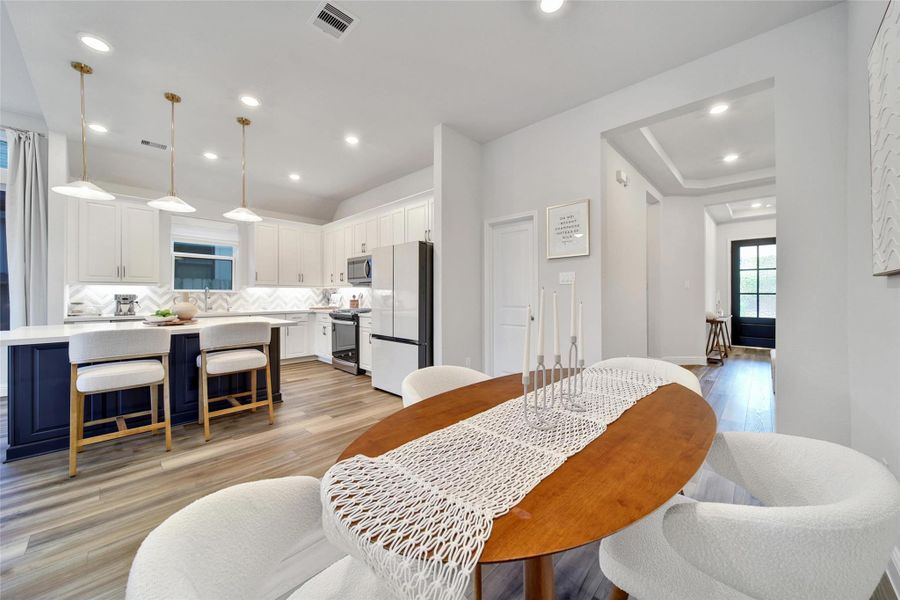 Furnished interior view inside a new home in The Highlands: Highland Duets, Porter (Image 25). Furnished interior view inside a new home in The Highlands: Highland Duets, Porter (Image 25).