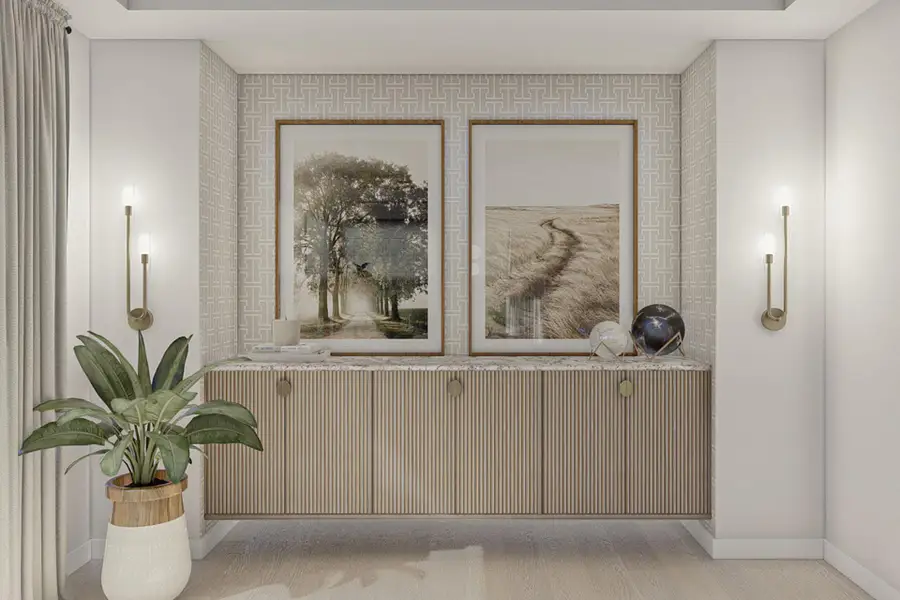 Room details featuring radiator, wood finished floors, and baseboards