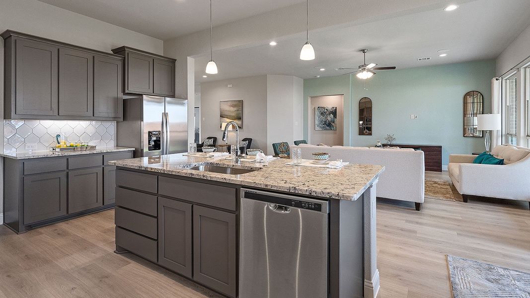 Representative furnished interior of a home built from the Guadalupe by D.R. Horton in Lakeview Pointe, Grand Prairie (Image 14).