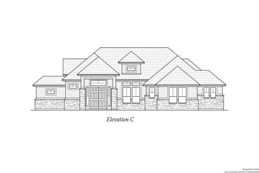 Exterior rendering of this home design in Sienna Lakes, San Antonio, TX (Image 1).