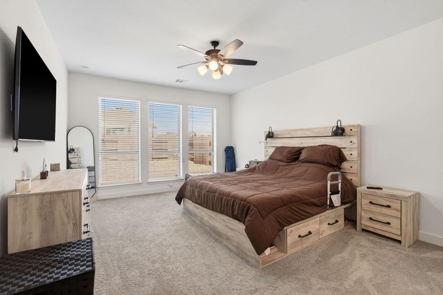Spacious primary suite featuring large windows and plenty of room for oversized furnishings