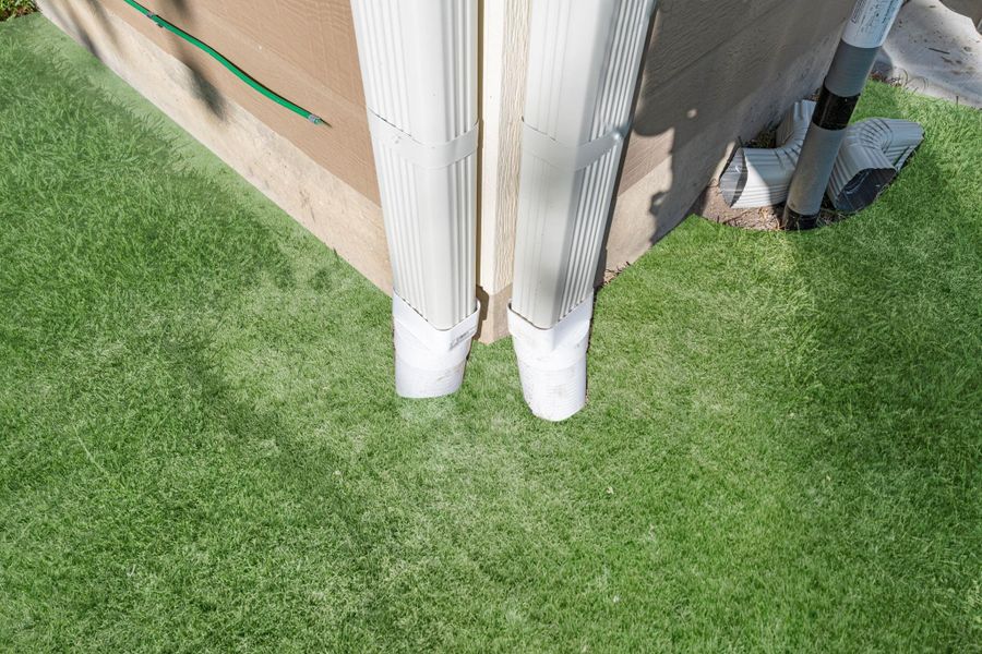 Drainage? This home has gutters throughout the home.  It has French drains throughout the backyard for proper drainage.