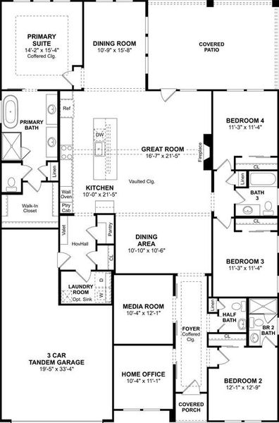 2D floor plan layout of this home in Sterling Greene, Arlington, TX (Image 4).