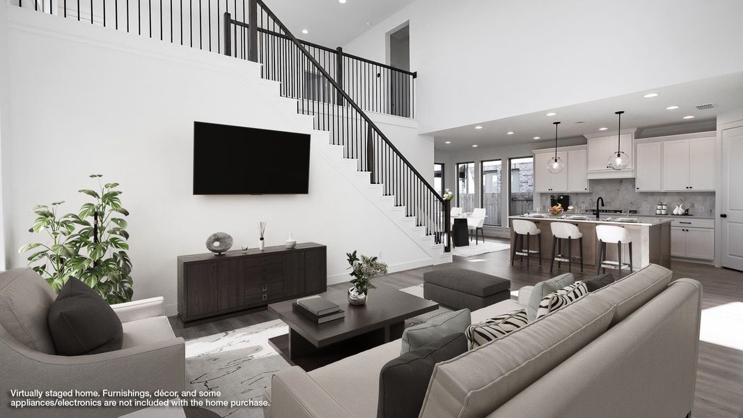 Furnished interior view inside a new home in Crosswinds 50', Kyle (Image 5).