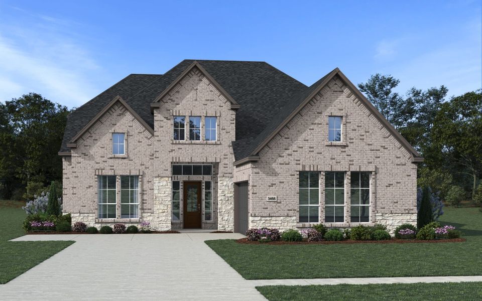 Representative exterior photo of a completed home built from the Winslow – 65′ Lot by Chesmar Homes in Lakes of Cane Island, Katy, TX (Image 5).