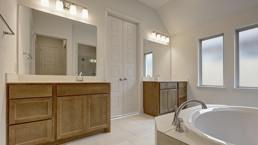 Furnished interior view inside a new home in Alsatian Oaks 50', Castroville (Image 12).