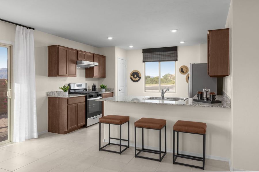 Representative furnished interior of a home built from the 1442 by KB Home in Enclaves at Tumamoc, Tucson (Image 9).