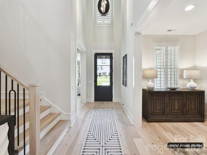 The foyer flows into the heart of the home