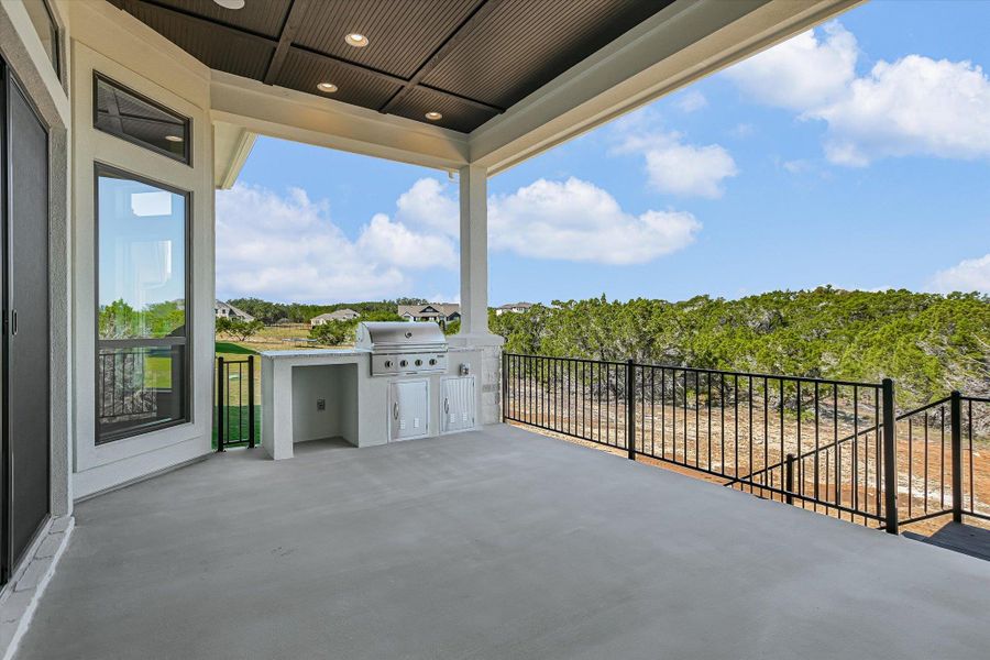 Exterior details and patio area of a home in ClearWater Ranch, Liberty Hill (Image 3). Exterior details and patio area of a home in ClearWater Ranch, Liberty Hill (Image 3).