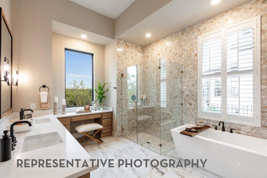 Furnished interior view inside a new home in Pecan Square, Northlake (Image 10).