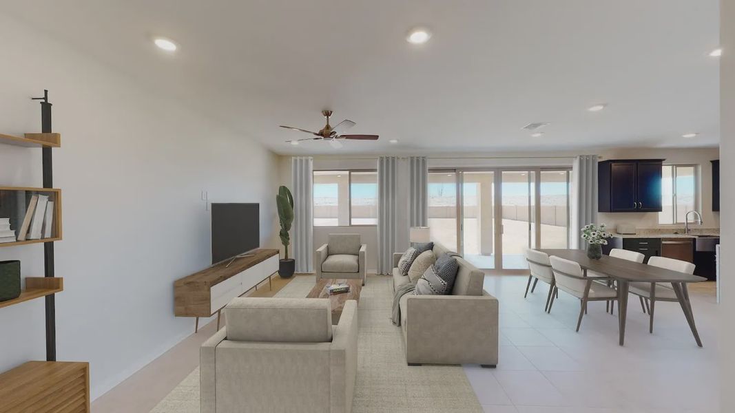 Representative furnished interior of a home built from the 201 by Elliott Homes in Las Barrancas, Yuma (Image 6).