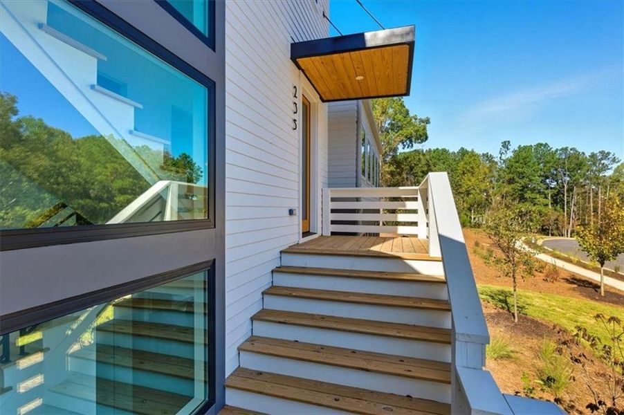 Exterior details and patio area of a home in Aster, Roswell (Image 36).