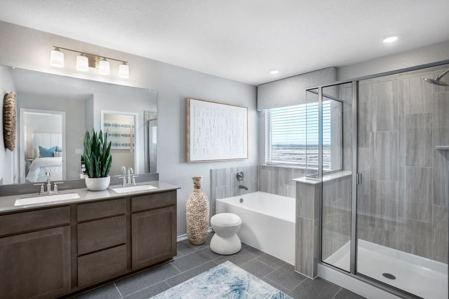 Representative furnished interior of a home built from the 2458 Modeled by KB Home in Stoney Chase, Del Valle (Image 13).