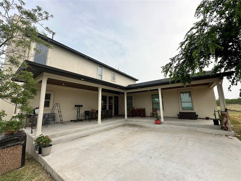 Large back porch and patio