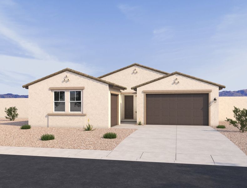 Spanish exterior elevation rendering