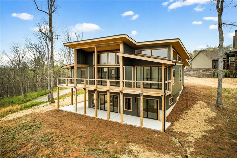 Exterior details and patio area of a home in , Ellijay (Image 22).