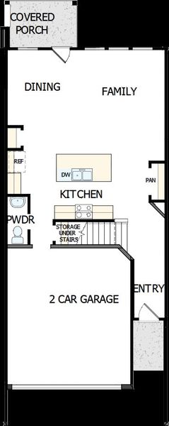 2D floor plan layout of this home in Westview Towns, Waxhaw, NC (Image 2).