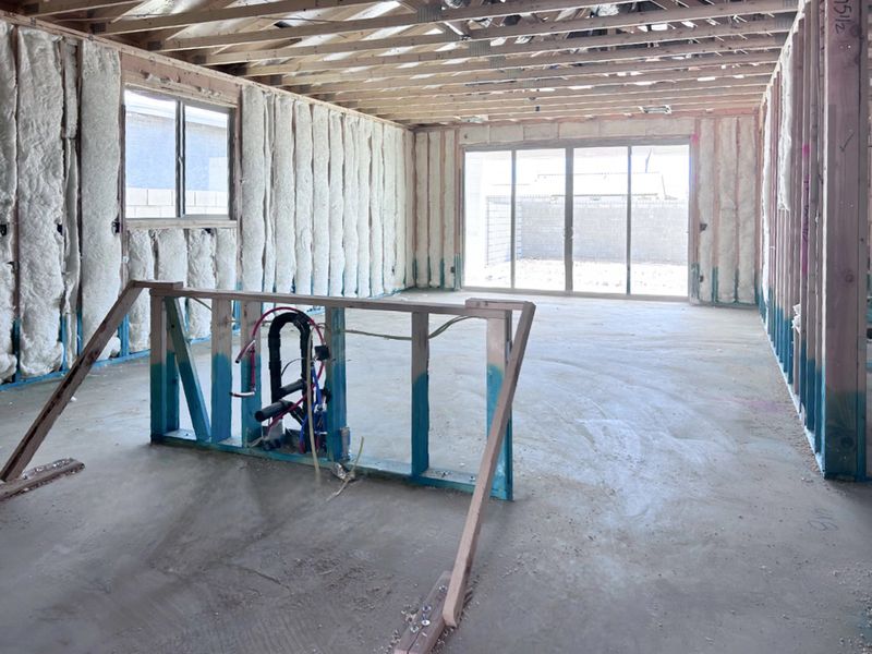 Kitchen, dining and great room