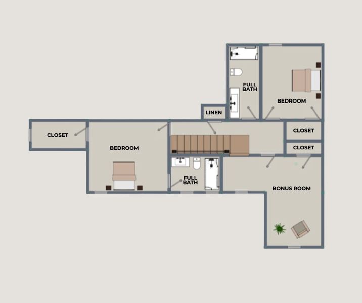 2D floor plan layout of this home in Hidden River, Signal Mountain, TN (Image 6). 2D floor plan layout of this home in Hidden River, Signal Mountain, TN (Image 6).