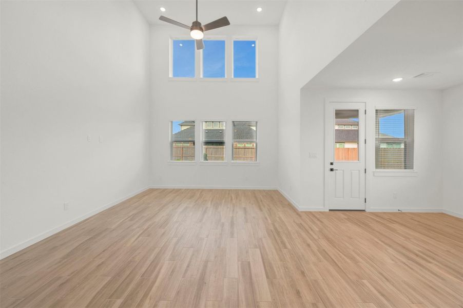 Impressive great room with high ceilings