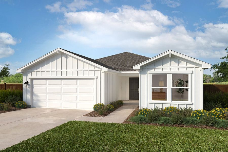 Representative exterior photo of a completed home built from the 1849 by KB Home in Eagle Creek, Denton, TX (Image 5).