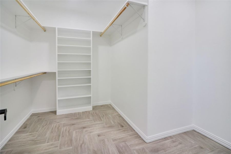 Walk in closet off primary bath Walk in closet off primary bath