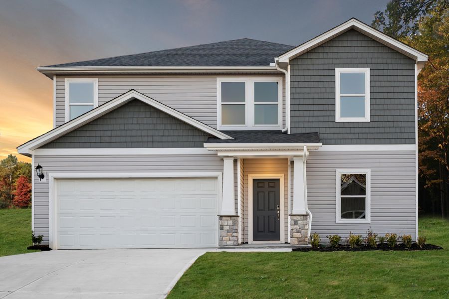 Representative exterior photo of a completed home built from the Chatham by Meritage Homes in Riverwood Farm, Piedmont, SC (Image 22).
