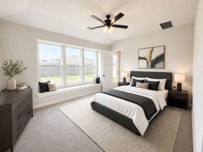 Furnished interior view inside a new home in The Colony, Bastrop (Image 6). Furnished interior view inside a new home in The Colony, Bastrop (Image 6).