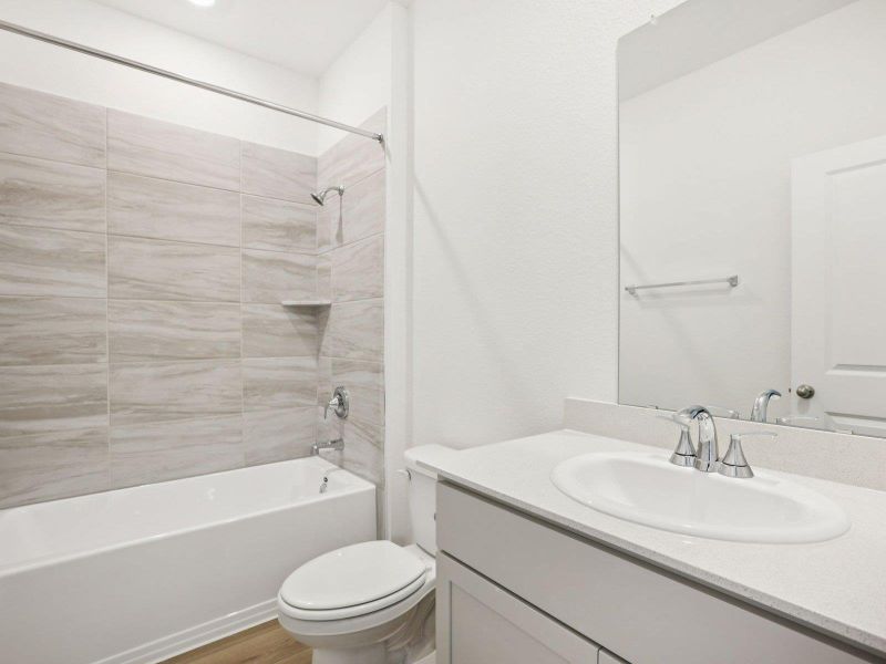 Photos are not of the actual home, but are photos of the builder home with same floorplan